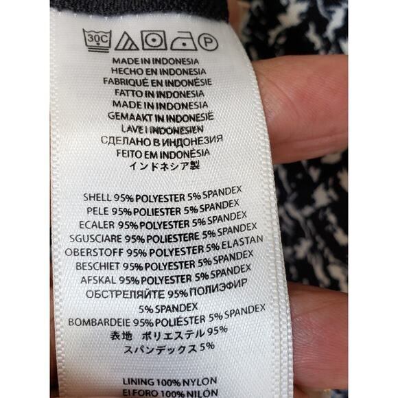 Michael Kors Pencil Dress Women XL Black Beige Textured Gold Zip Back Sleeveless - Picture 6 of 14